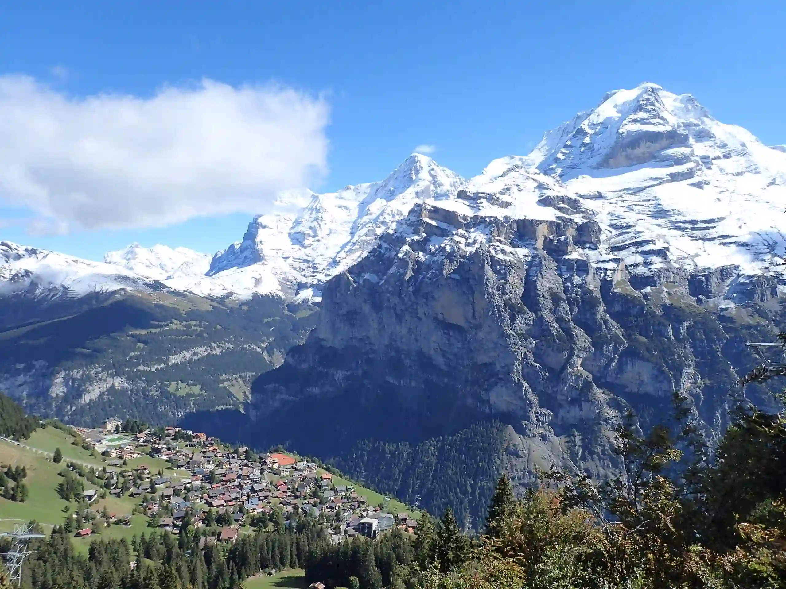 Village de Mürren, Oberland bernois, Eiger, Mönsch, Jungfrau